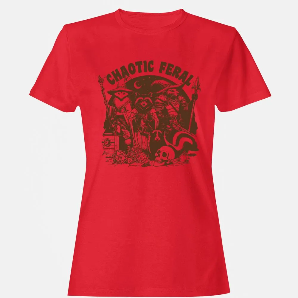 Raccoon Chaotic Feral Women's T-Shirt - Red - 13