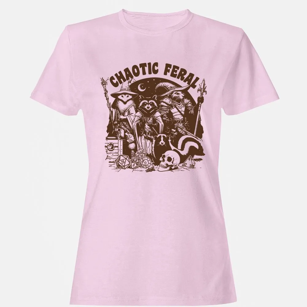 Raccoon Chaotic Feral Women's T-Shirt - Light Pink - 9