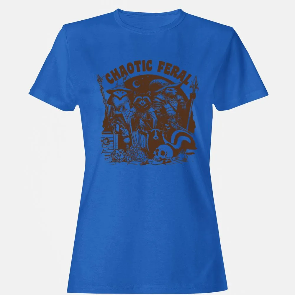 Raccoon Chaotic Feral Women's T-Shirt - Royal - 14