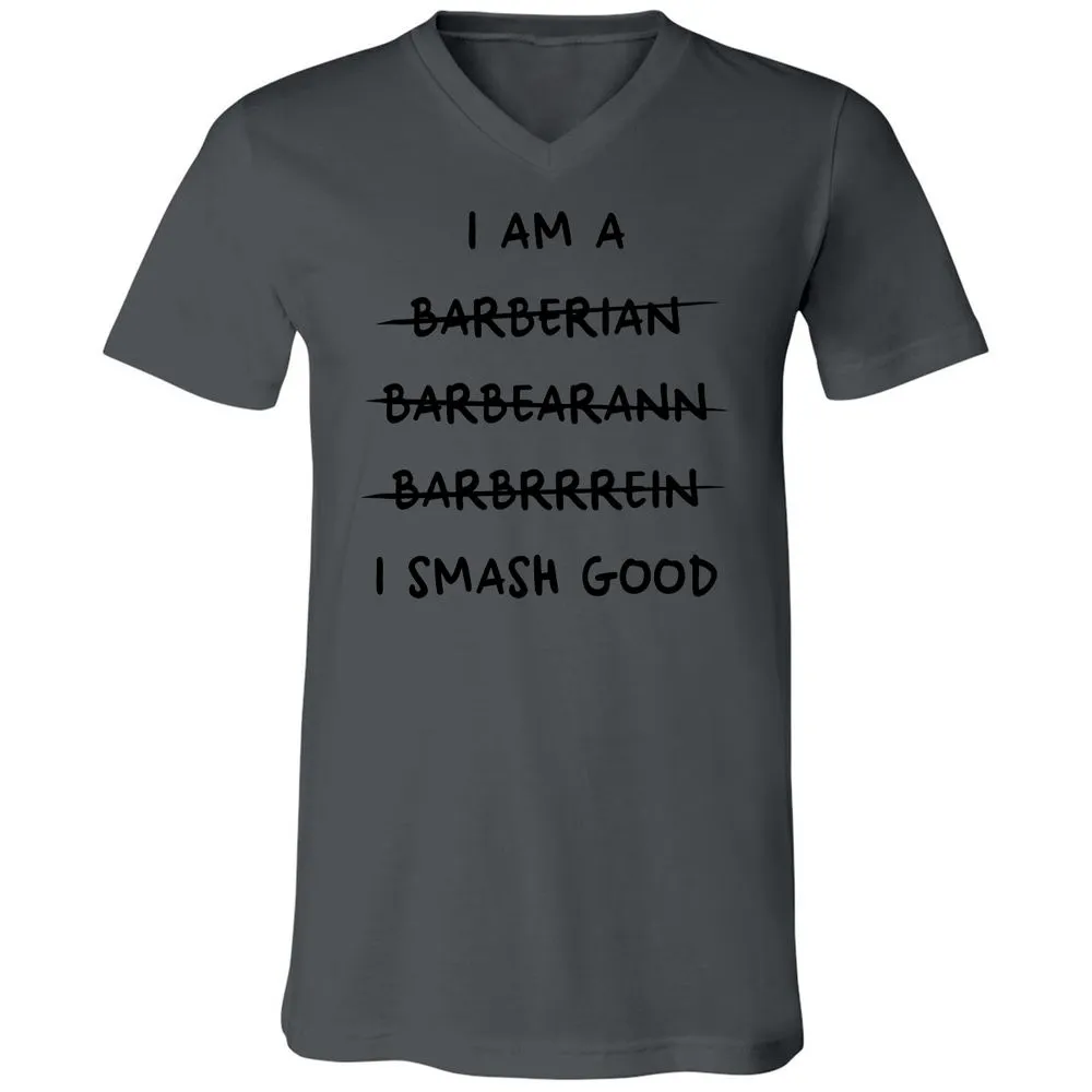 I Am A Barbarian Unisex V-Neck T-Shirt - Asphalt - 12