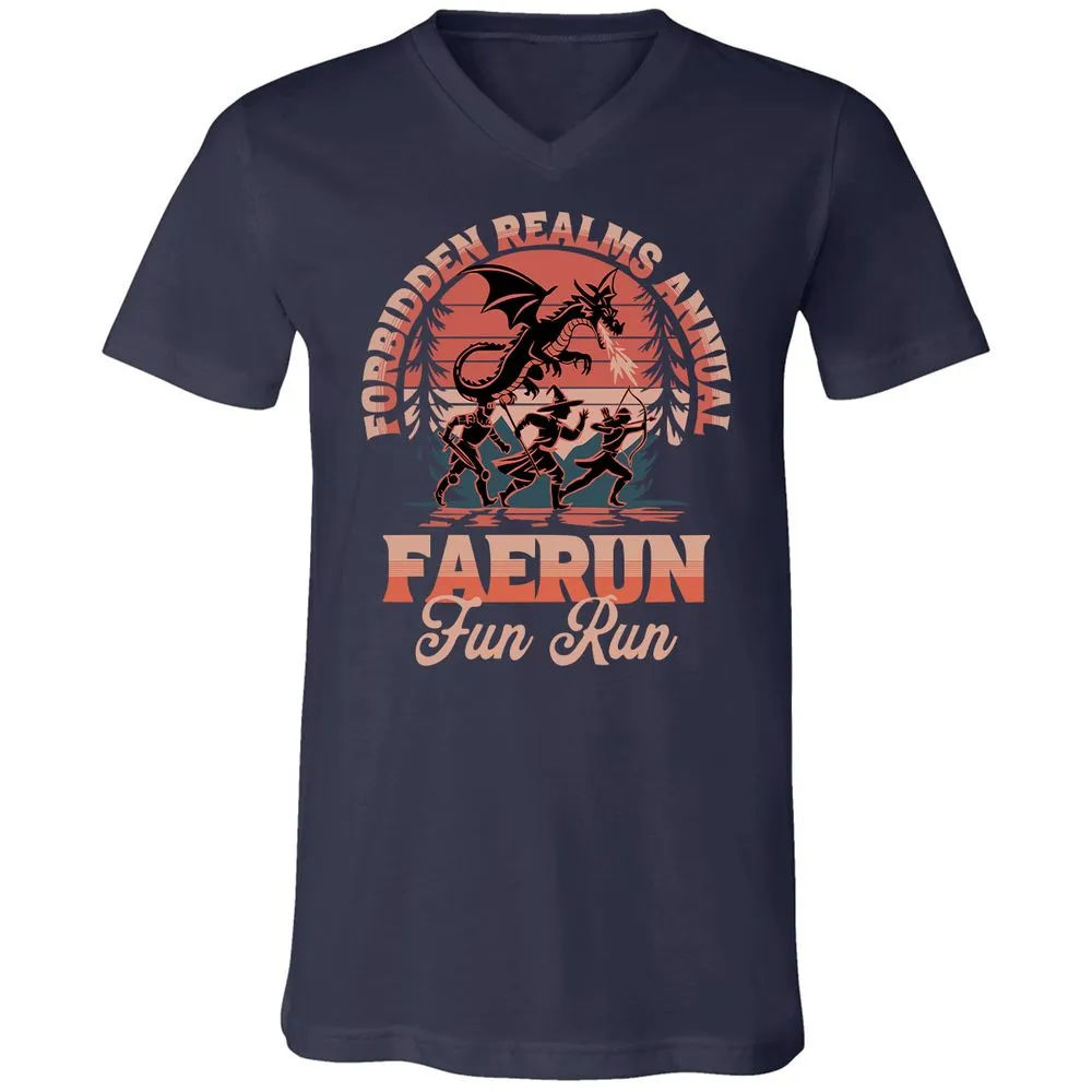 Faerun Fun Run Unisex V-Neck T-Shirt - Navy - 2