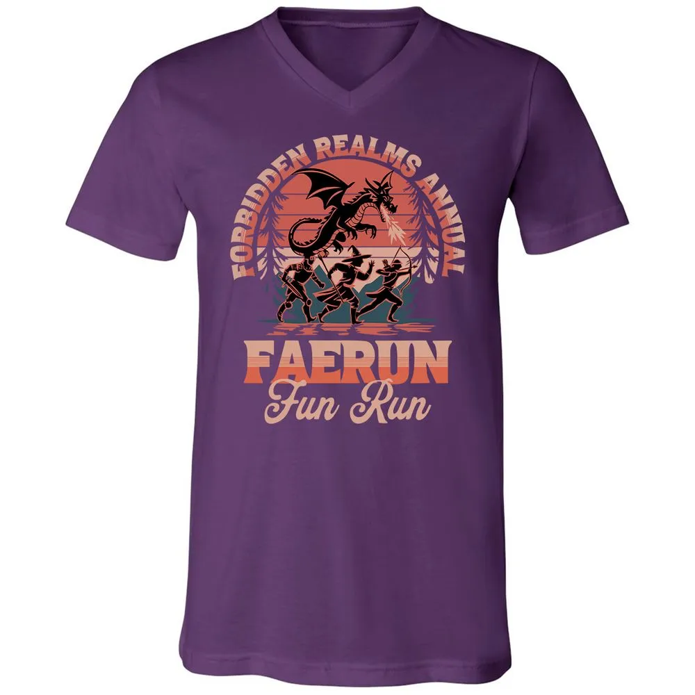 Faerun Fun Run Unisex V-Neck T-Shirt - Team Purple - 9