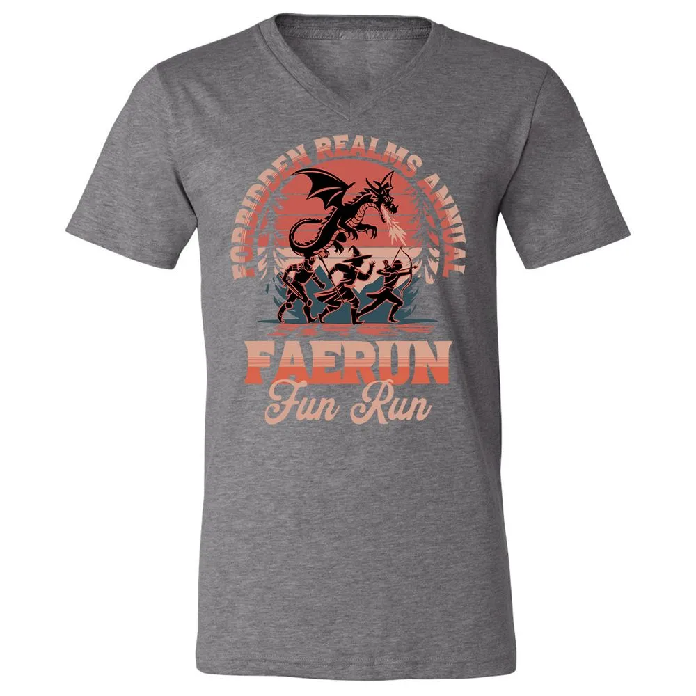 Faerun Fun Run Unisex V-Neck T-Shirt - Deep Heather - 13