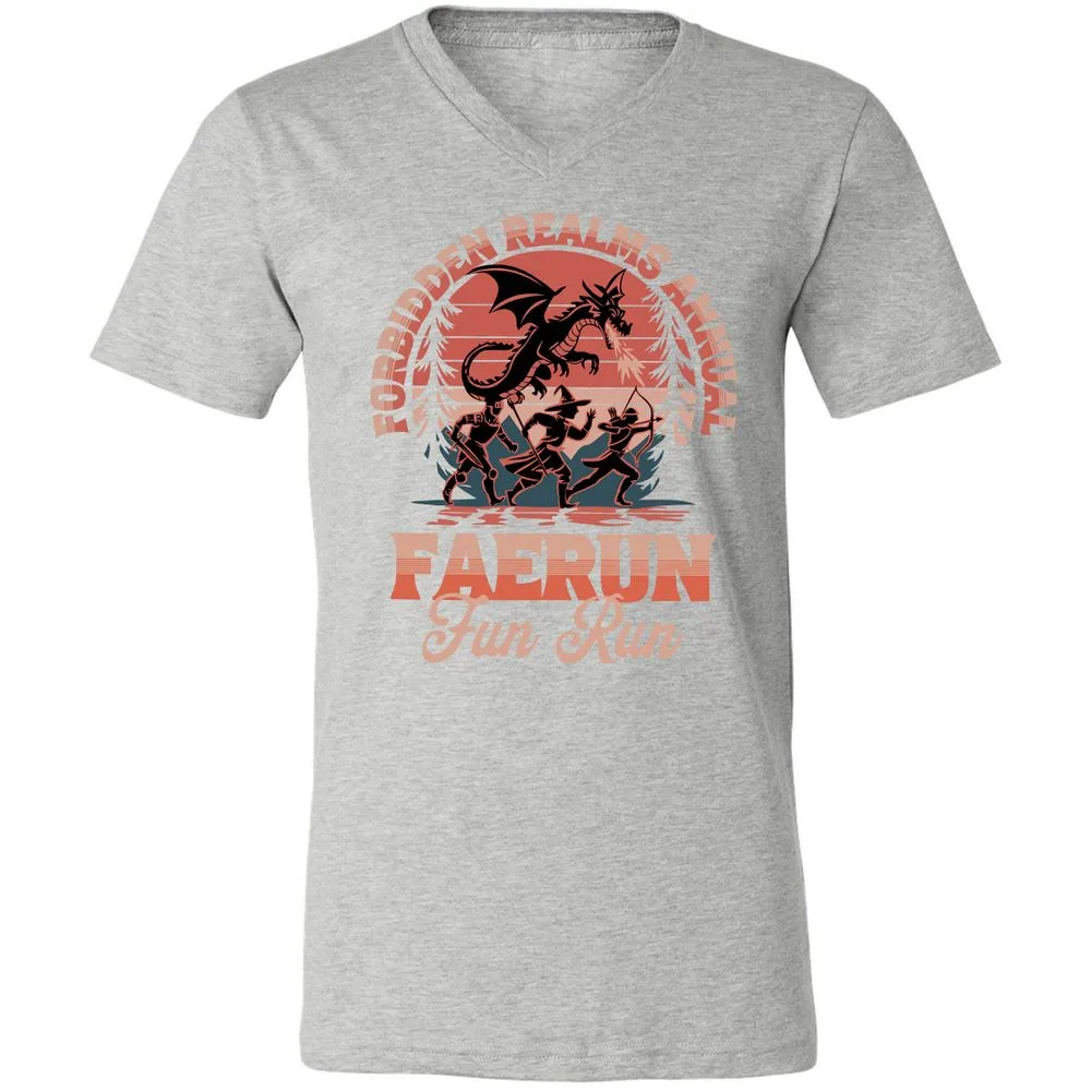 Faerun Fun Run Unisex V-Neck T-Shirt - Athletic Heather - 7