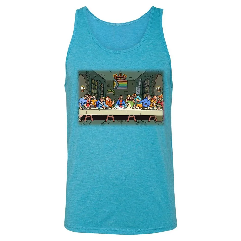 DnD Characters Pride Themed The Last Supper Shirt Unisex Jersey Tank - Aqua Triblend - 3