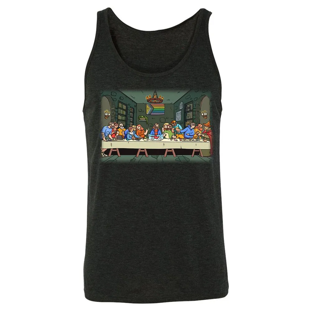 DnD Characters Pride Themed The Last Supper Shirt Unisex Jersey Tank - Charcoal Black Triblend - 5
