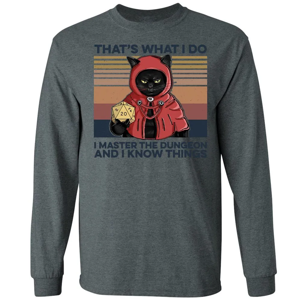 I Master The Dungeons Long Sleeve T-Shirt - Dark Heather - 15