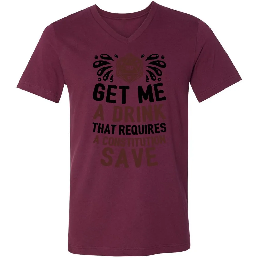 Get Me A Drink Unisex V-Neck T-Shirt - Maroon - 6