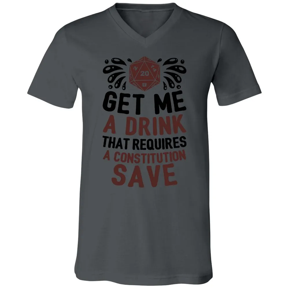 Get Me A Drink Unisex V-Neck T-Shirt - Asphalt - 12