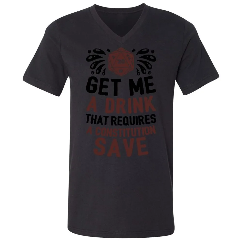 Get Me A Drink Unisex V-Neck T-Shirt - Black - 16