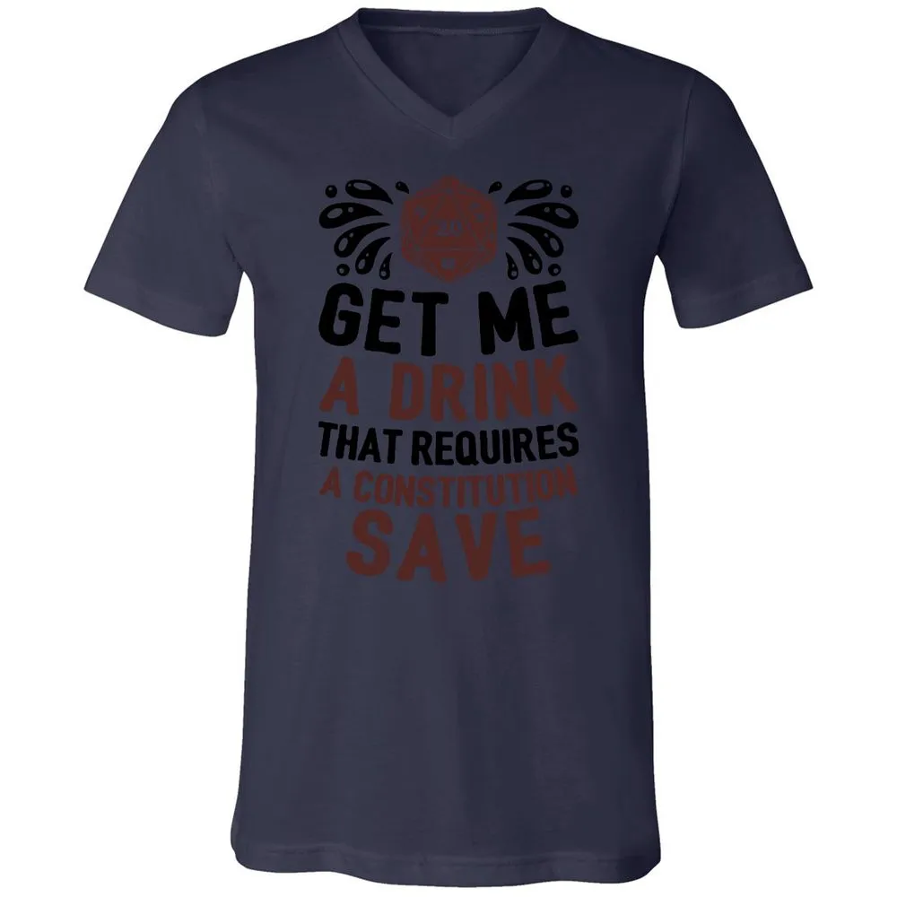 Get Me A Drink Unisex V-Neck T-Shirt - Navy - 9