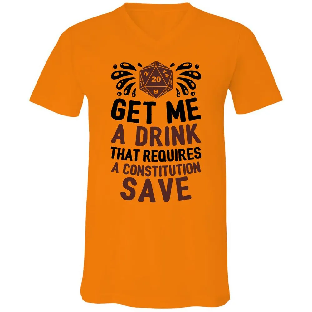 Get Me A Drink Unisex V-Neck T-Shirt - Orange - 11