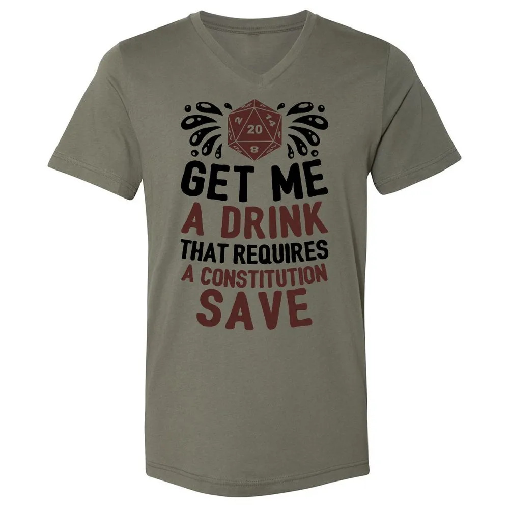 Get Me A Drink Unisex V-Neck T-Shirt - Military Green - 10
