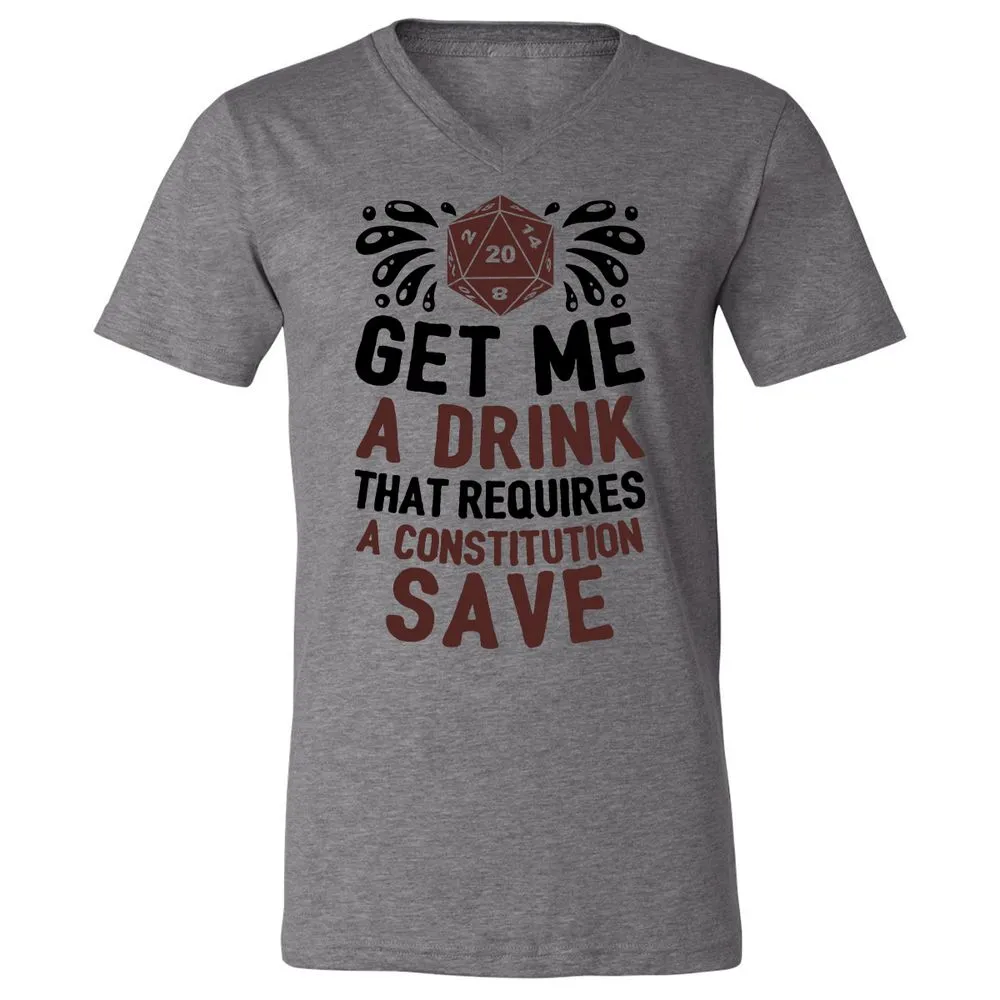 Get Me A Drink Unisex V-Neck T-Shirt - Deep Heather - 13