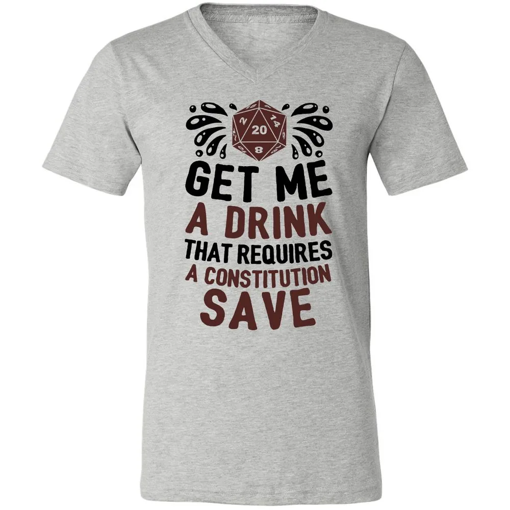 Get Me A Drink Unisex V-Neck T-Shirt - Athletic Heather - 7