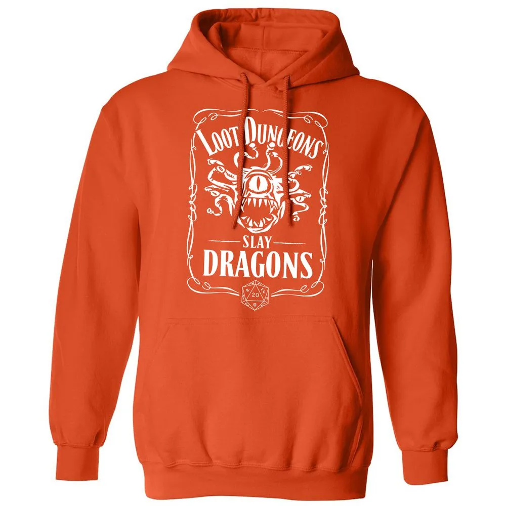 Loot Dungeon Slay Dragons Classic Unisex Hoodie - Orange - 10
