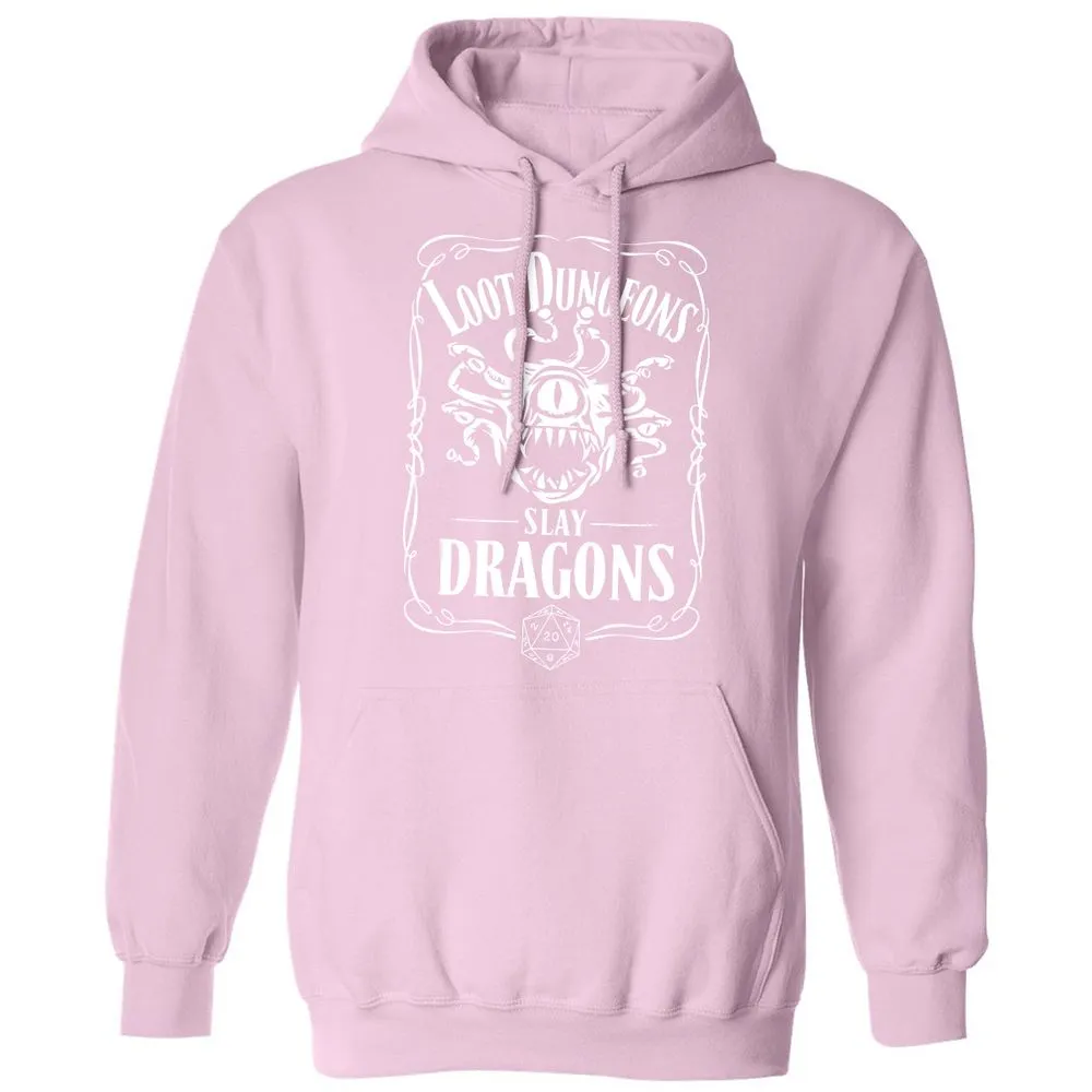 Loot Dungeon Slay Dragons Classic Unisex Hoodie - Light Pink - 3