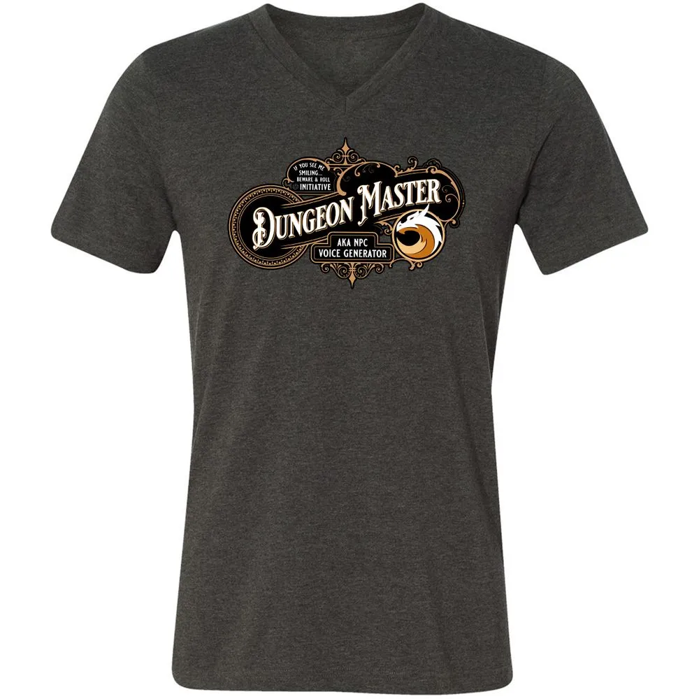 Dungeon Master Unisex V-Neck T-Shirt - Dark Grey Heather - 8