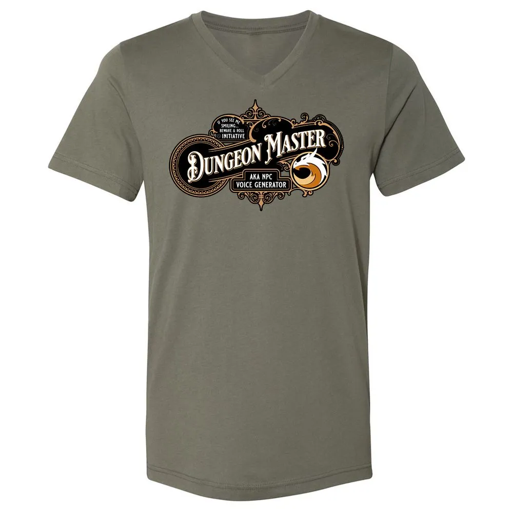 Dungeon Master Unisex V-Neck T-Shirt - Military Green - 10