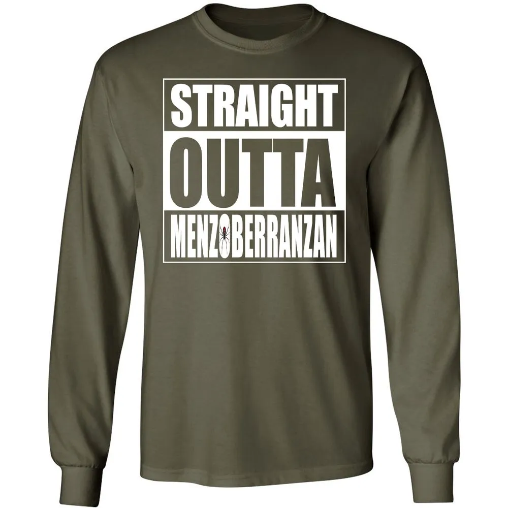 Straight Outta Menzoberranzan Long Sleeve T-Shirt - Military Green - 16
