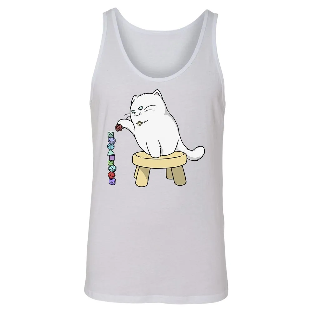 Cat Stacking Dice Unisex Jersey Tank - White - 14