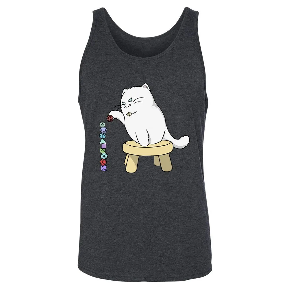 Cat Stacking Dice Unisex Jersey Tank - Dark Grey Heather - 6