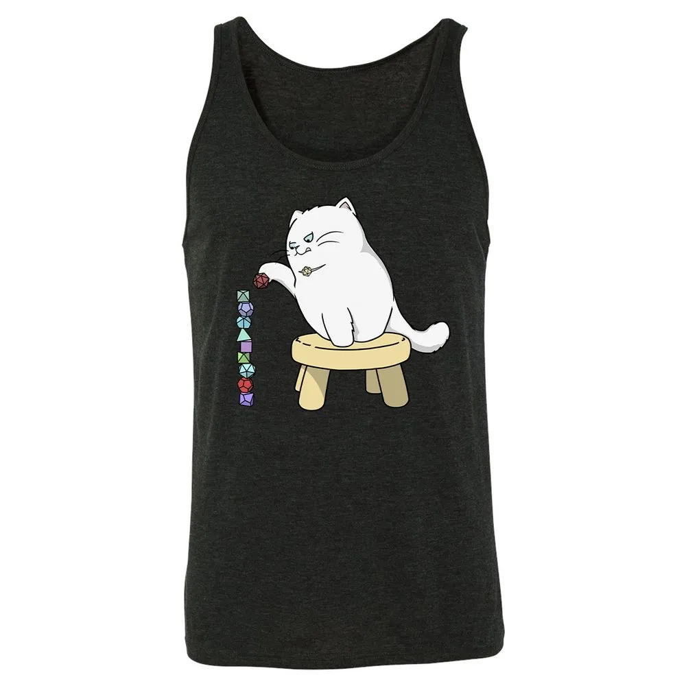 Cat Stacking Dice Unisex Jersey Tank - Charcoal Black Triblend - 5