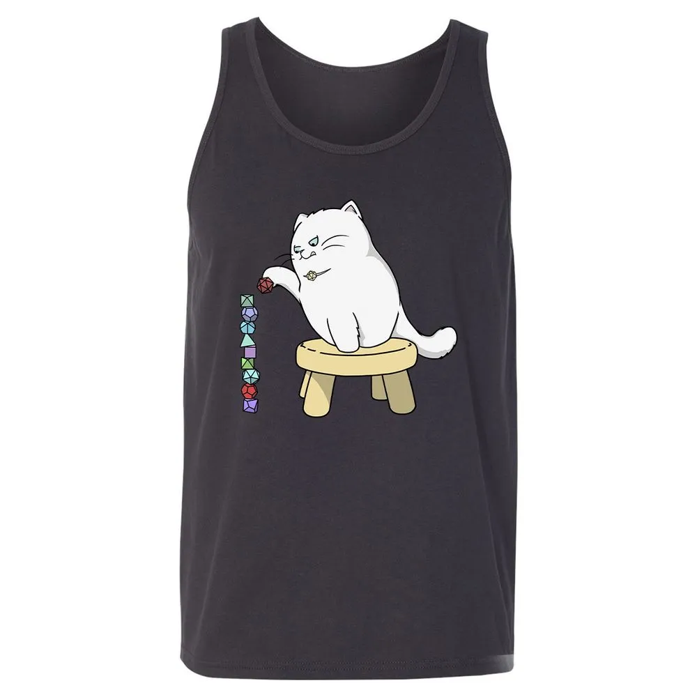 Cat Stacking Dice Unisex Jersey Tank - Dark Grey - 7
