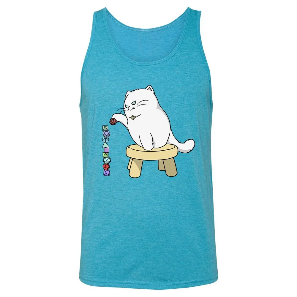 Cat Stacking Dice Unisex Jersey Tank - Aqua Triblend - 3