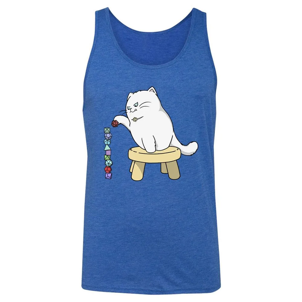 Cat Stacking Dice Unisex Jersey Tank - True Royal Triblend - 12