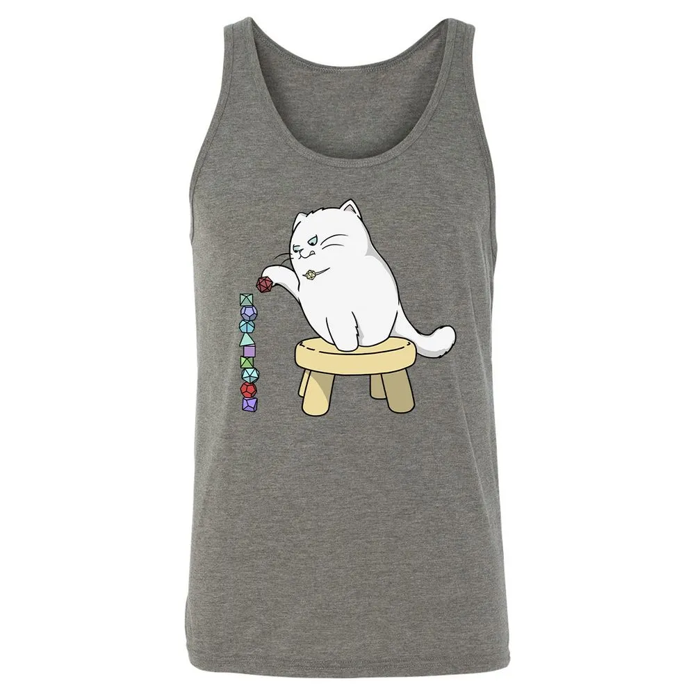 Cat Stacking Dice Unisex Jersey Tank - Grey Triblend - 8