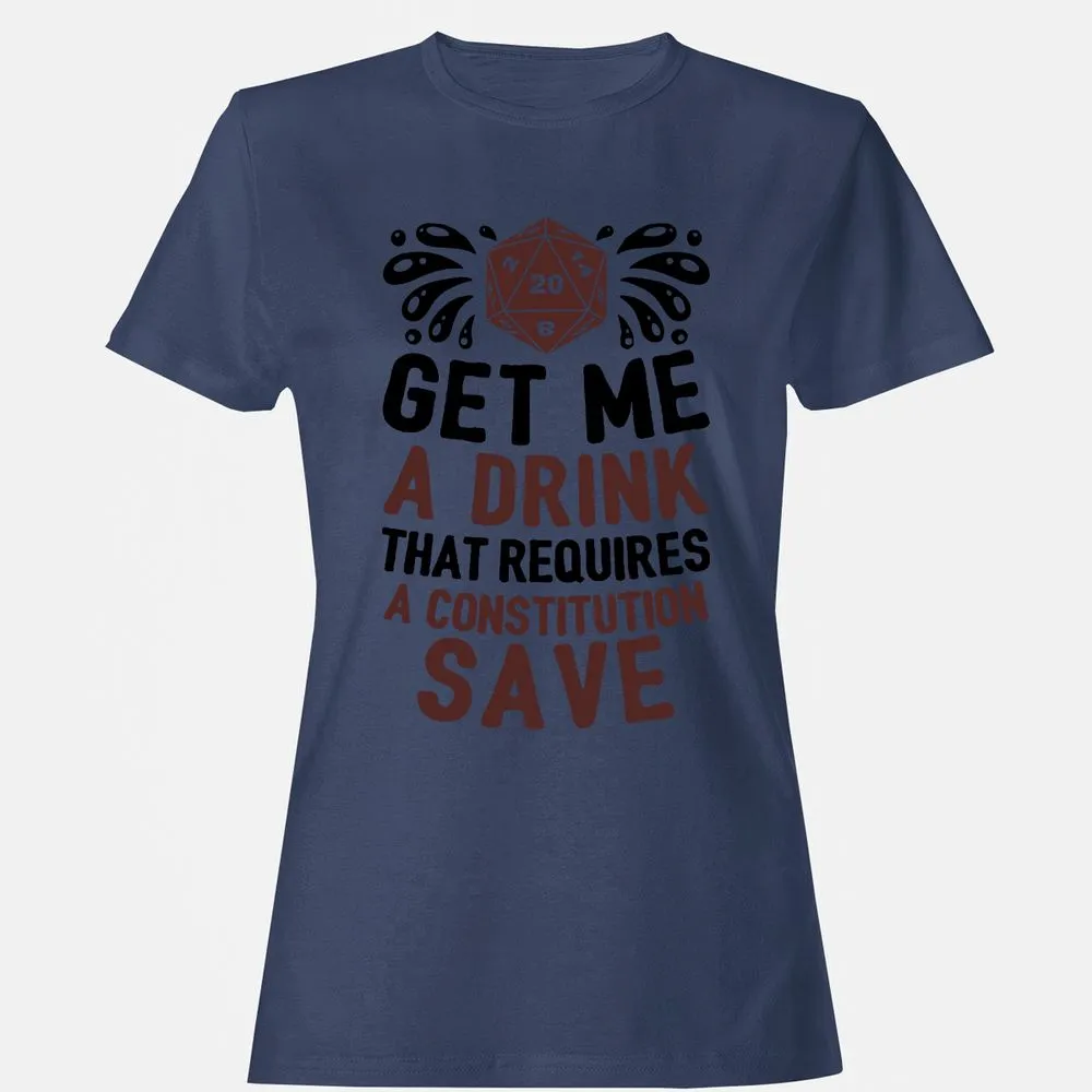 Get Me A Drink Women's T-Shirt - Navy - 10