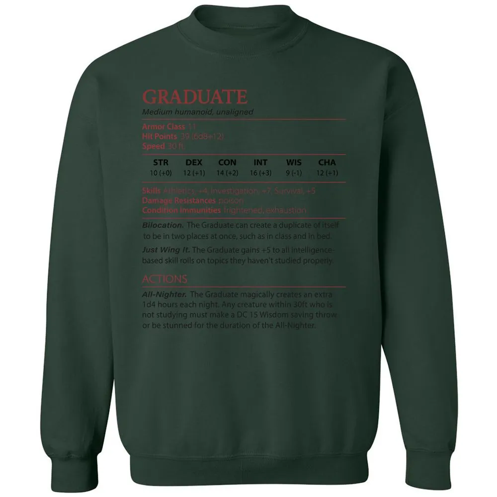 Graduate Stats Classic Unisex Sweatshirt - Forest Green - 4