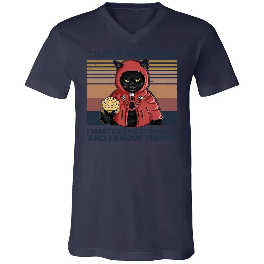 I Master The Dungeons Unisex V-Neck T-Shirt - Navy - 9