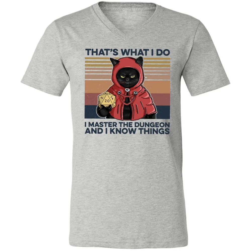 I Master The Dungeons Unisex V-Neck T-Shirt - Athletic Heather - 7