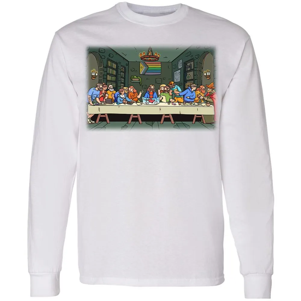 DnD Characters Pride Themed The Last Supper Shirt Long Sleeve T-Shirt - White - 5