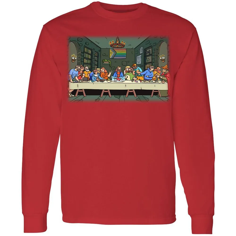 DnD Characters Pride Themed The Last Supper Shirt Long Sleeve T-Shirt - Red - 14