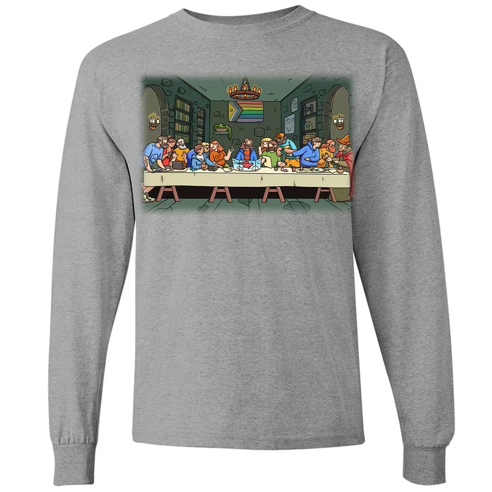 DnD Characters Pride Themed The Last Supper Shirt Long Sleeve T-Shirt - Graphite Heather - 6
