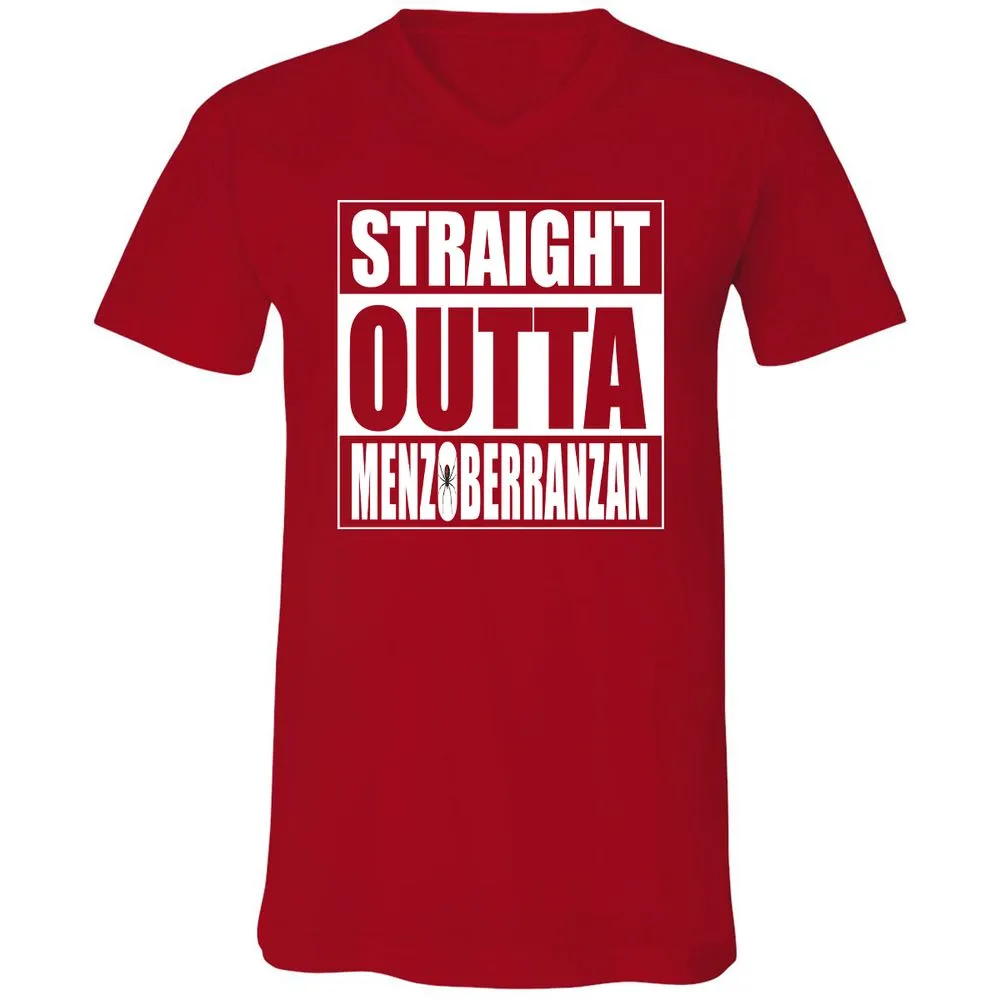 Straight Outta Menzoberranzan Unisex V-Neck T-Shirt - Red - 3