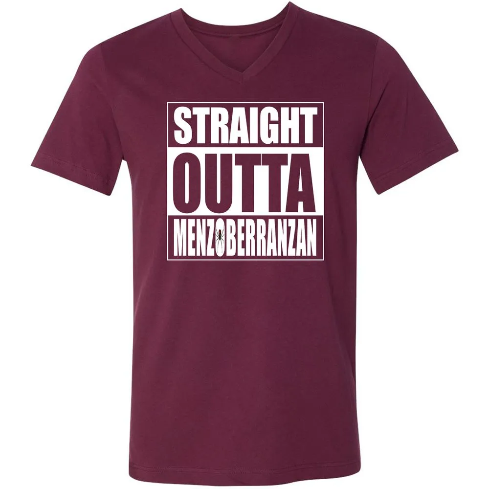 Straight Outta Menzoberranzan Unisex V-Neck T-Shirt - Maroon - 6