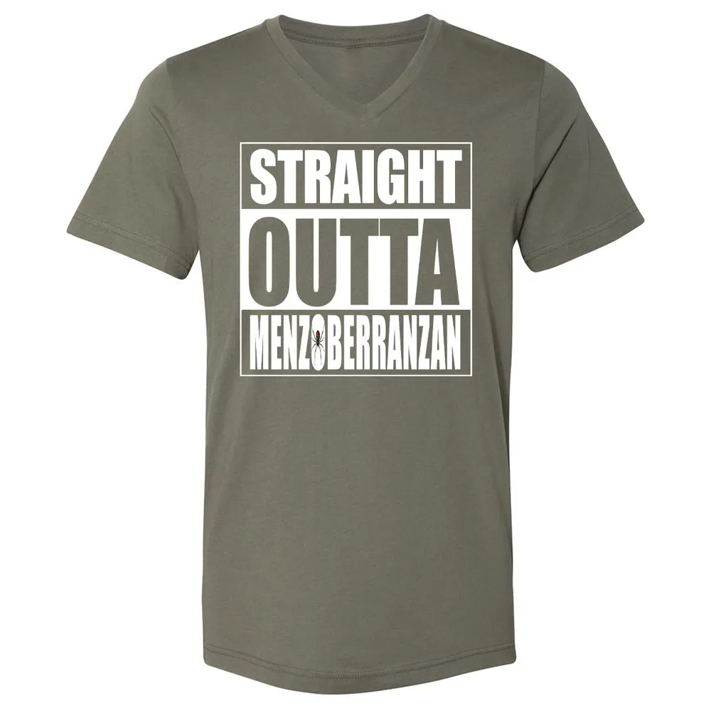 Straight Outta Menzoberranzan Unisex V-Neck T-Shirt - Military Green - 10