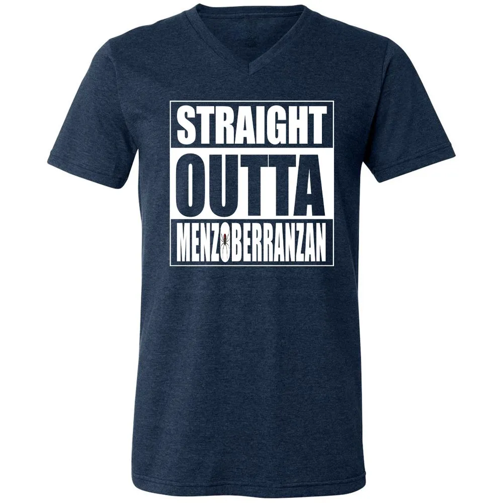 Straight Outta Menzoberranzan Unisex V-Neck T-Shirt - Heather Navy - 15