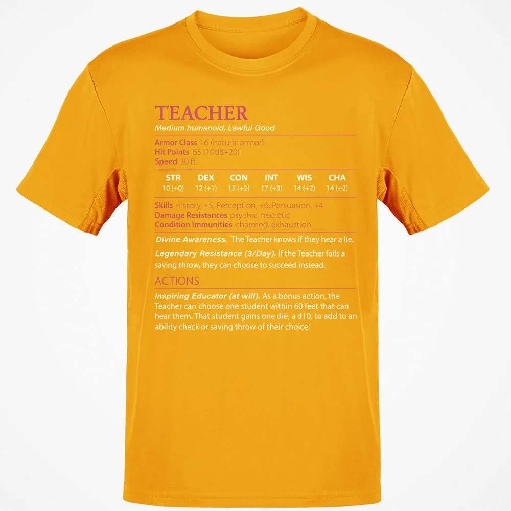 Teacher Classic Unisex T-Shirt - Gold - 4