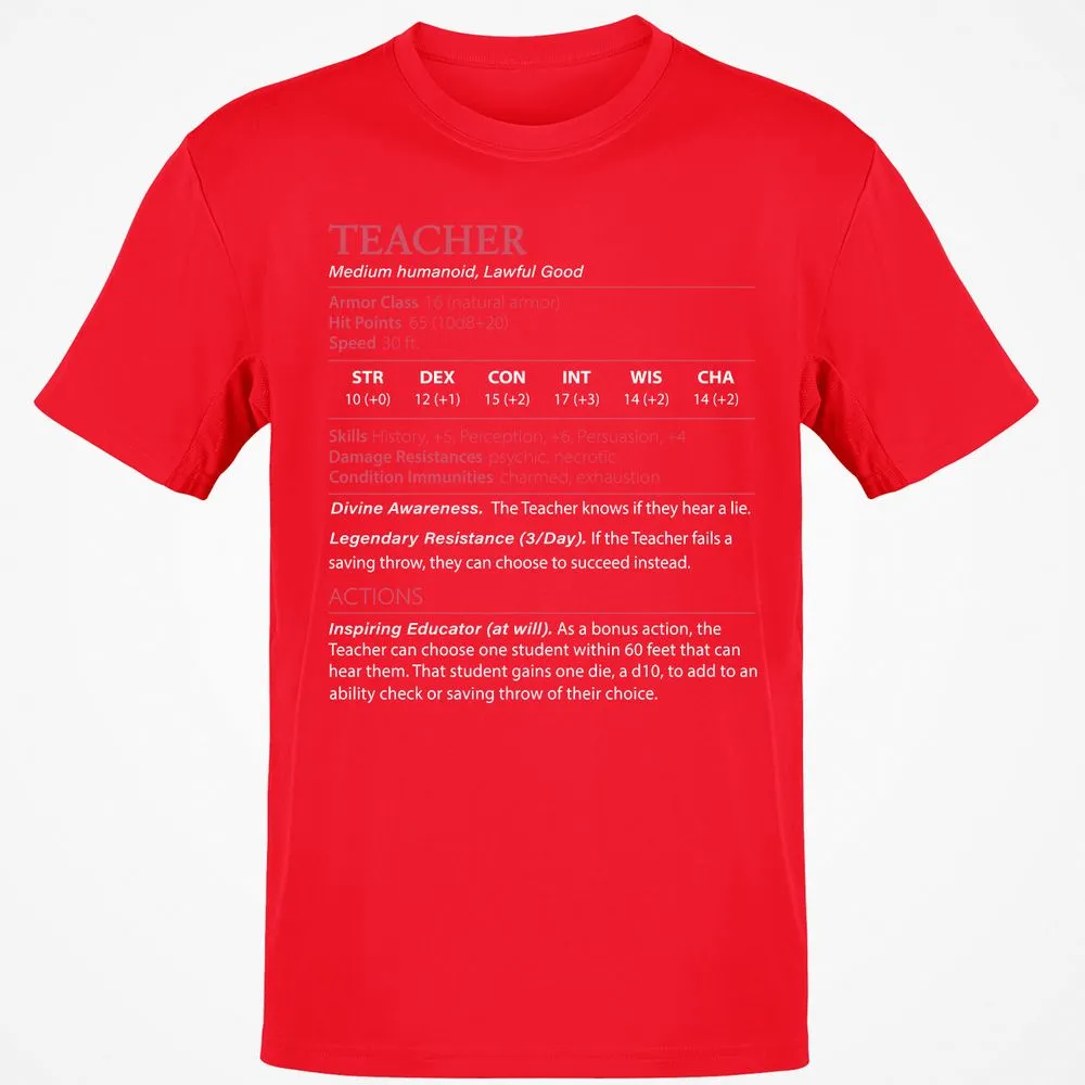 Teacher Classic Unisex T-Shirt - Red - 10