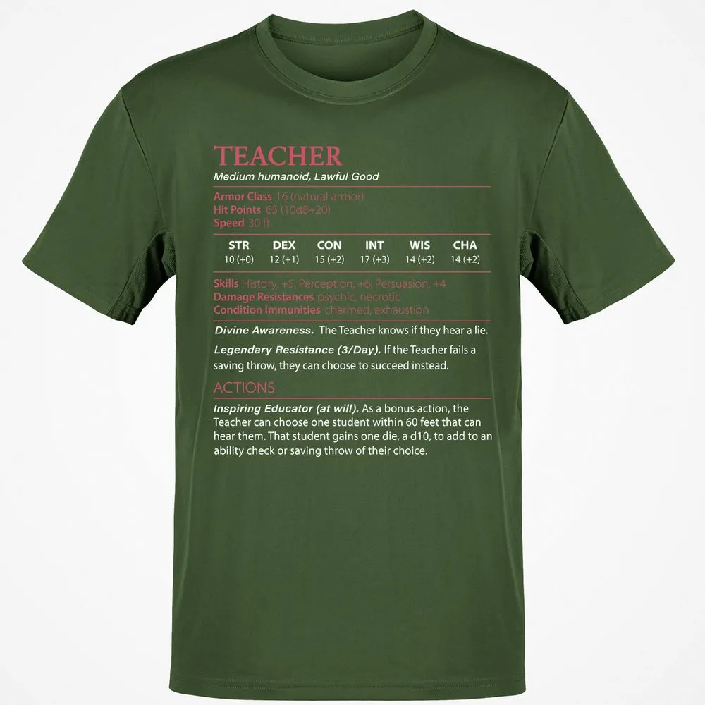 Teacher Classic Unisex T-Shirt - Military Green - 6