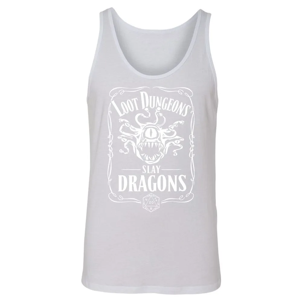 Loot Dungeon Slay Dragons Unisex Jersey Tank - White - 14