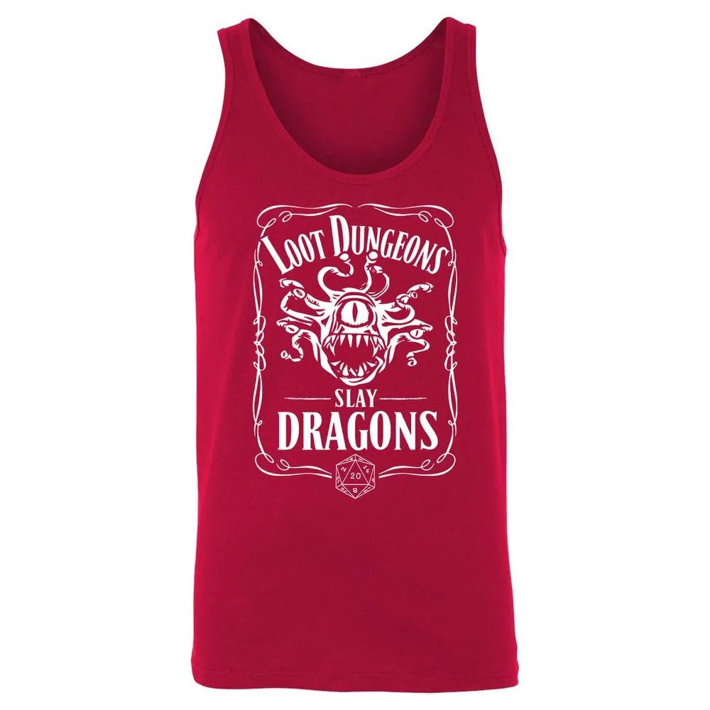 Loot Dungeon Slay Dragons Unisex Jersey Tank - Red - 11