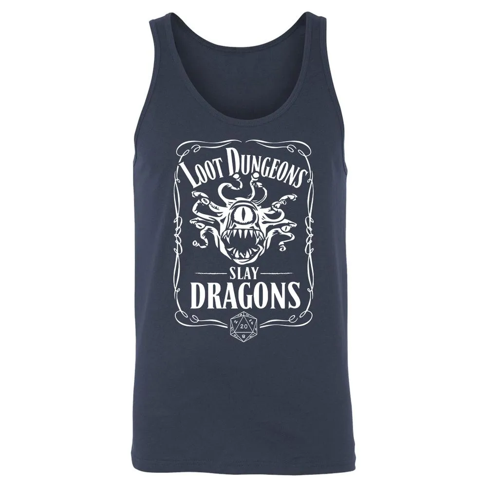 Loot Dungeon Slay Dragons Unisex Jersey Tank - Navy - 2