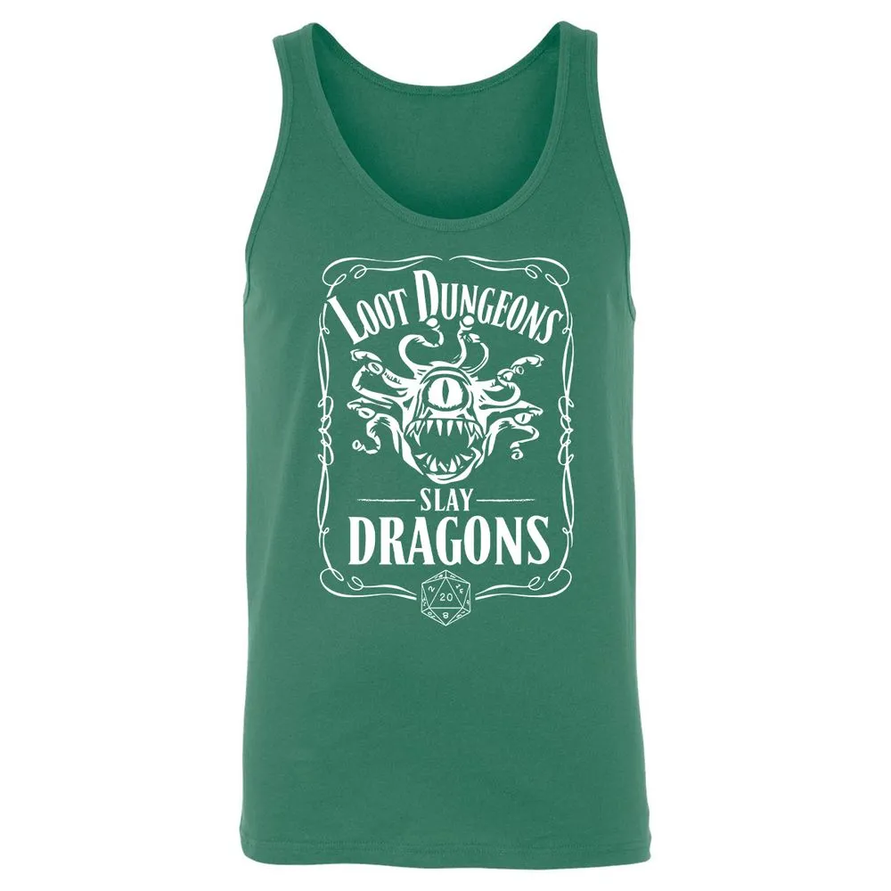 Loot Dungeon Slay Dragons Unisex Jersey Tank - Kelly - 9