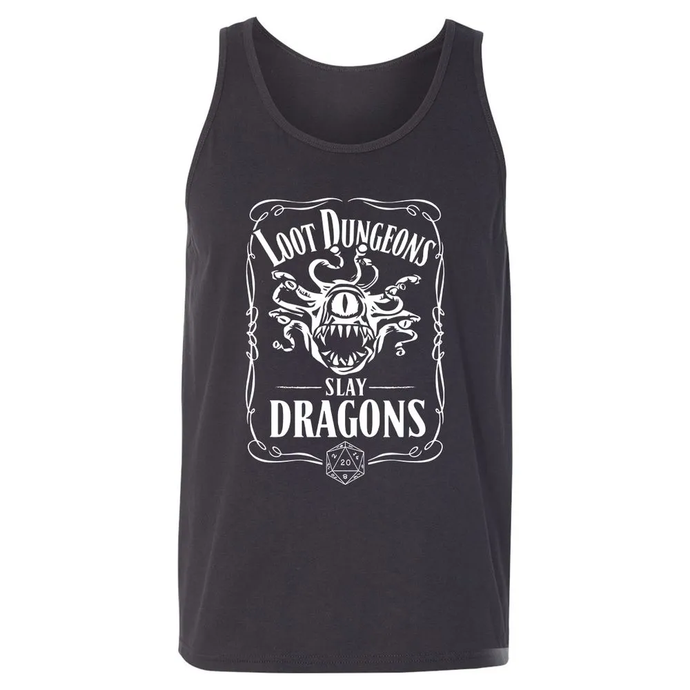 Loot Dungeon Slay Dragons Unisex Jersey Tank - Dark Grey - 7